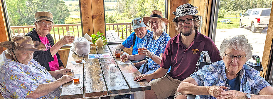 Folks visited Ski Hi Apple Orchard for donuts and cider.