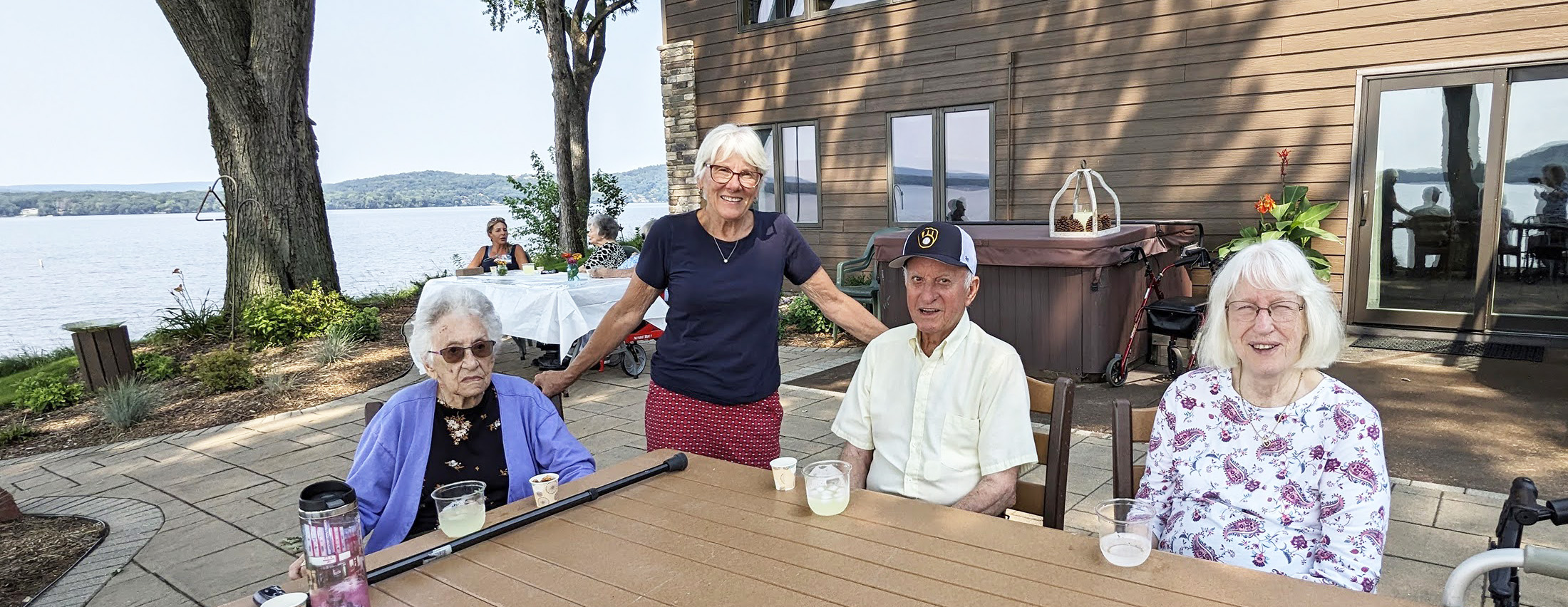 Pines folks enjoyed a lovely visit at Volunteer Peggy's Lake Wisconsin home